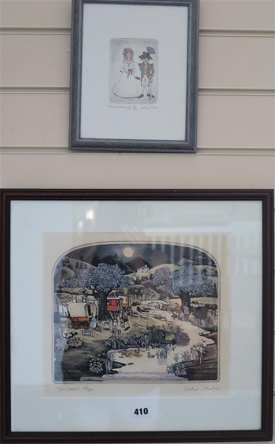 Graham Clarke (b. 1941), two signed limited edition etchings, Tom Tinker, 208/400 (1989) and The Hamilton Lady, 86/150